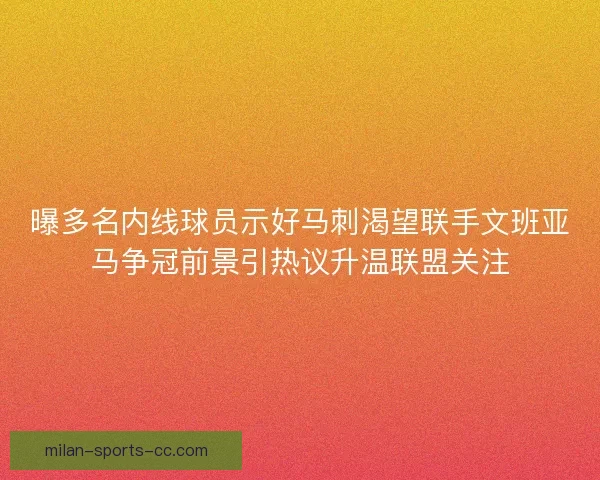 曝多名内线球员示好马刺渴望联手文班亚马争冠前景引热议升温联盟关注